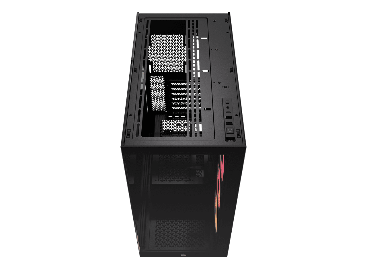 CORSAIR 3500X RS-R ARGB Mid-Tower PC Case – 3x Pre-Installed RS120-R ARGB Fans – GPU Anti-Sag Arm – Tempered Glass – Fits up to 10x 120mm Fans – Reverse Connection Motherboard Compatible