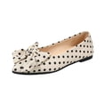 thumbnail image 2 of Willtoo Women Polka Dot Bow Ballet Flats Square Toe Shallow Slip On Mary Jane Shoes Lightweight Soft Sole Fashion Casual Flat Shoes, 2 of 6