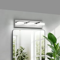 3 Light LED Modern Bathroom Lighting Fixtures Over Mirror 18.1in Dimmable Bathroom Vanity Light Fixture Chrome