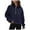 Navy, variant on Women's Fashion Casual Half Zip Stand Collar Sweatshirt Soft Solid Color Pullover Top for Everyday Wear