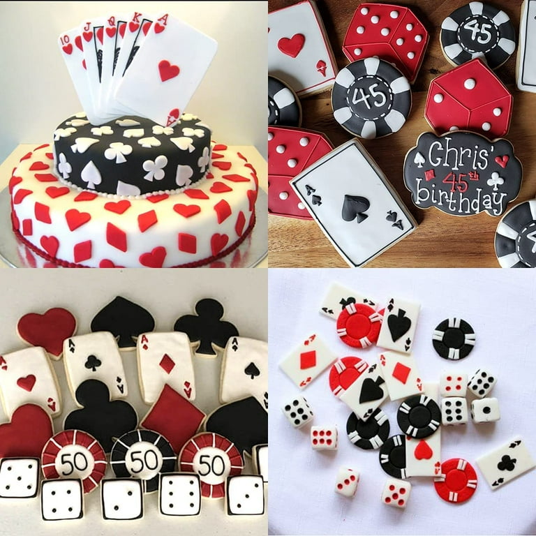 Poker Card Silicone Mold For Cake Decorating - Food Grade Fondant & Chocolate Mold For Casino Themed Treats