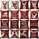 thumbnail image 2 of Funda de almohada navideña con diseño de muñeco de nieve para el hogar, almohada de lino a cuadros rojos, cojín navideño, 2 of 3