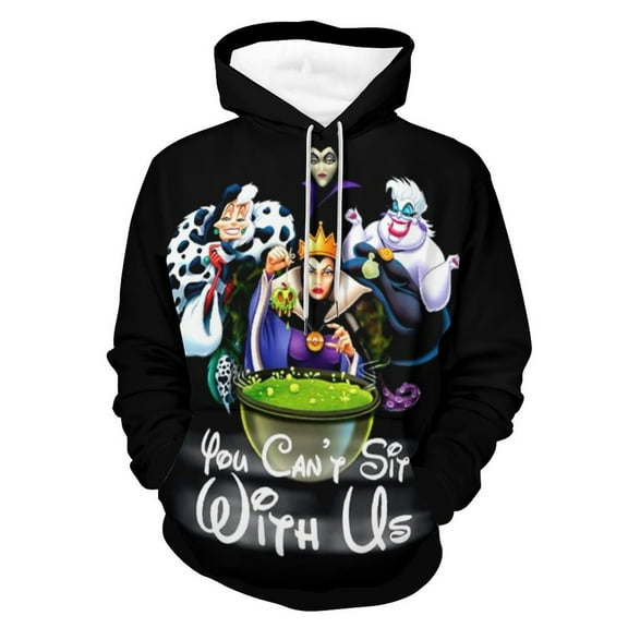Unisex Vill-ain Bad Witche Pullover Hoodies 3D Print Novelty Sweatshirts Hoodie With Pocket For Men Women