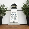 thumbnail image 2 of P. Graham Dunn God Guides He Provides Lighthouse White 5.25 x 2.75 Pine Wood Small Tabletop Plaque, 2 of 6