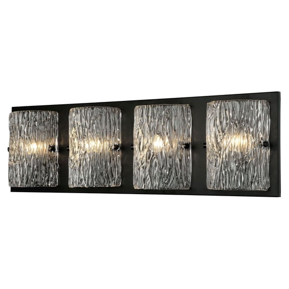 376B04BL Varaluz Lighting Morgan - 4 Light Bath Vanity In Glam Style-9.75 Inches Tall and 31 Inches Wide-Black Finish
