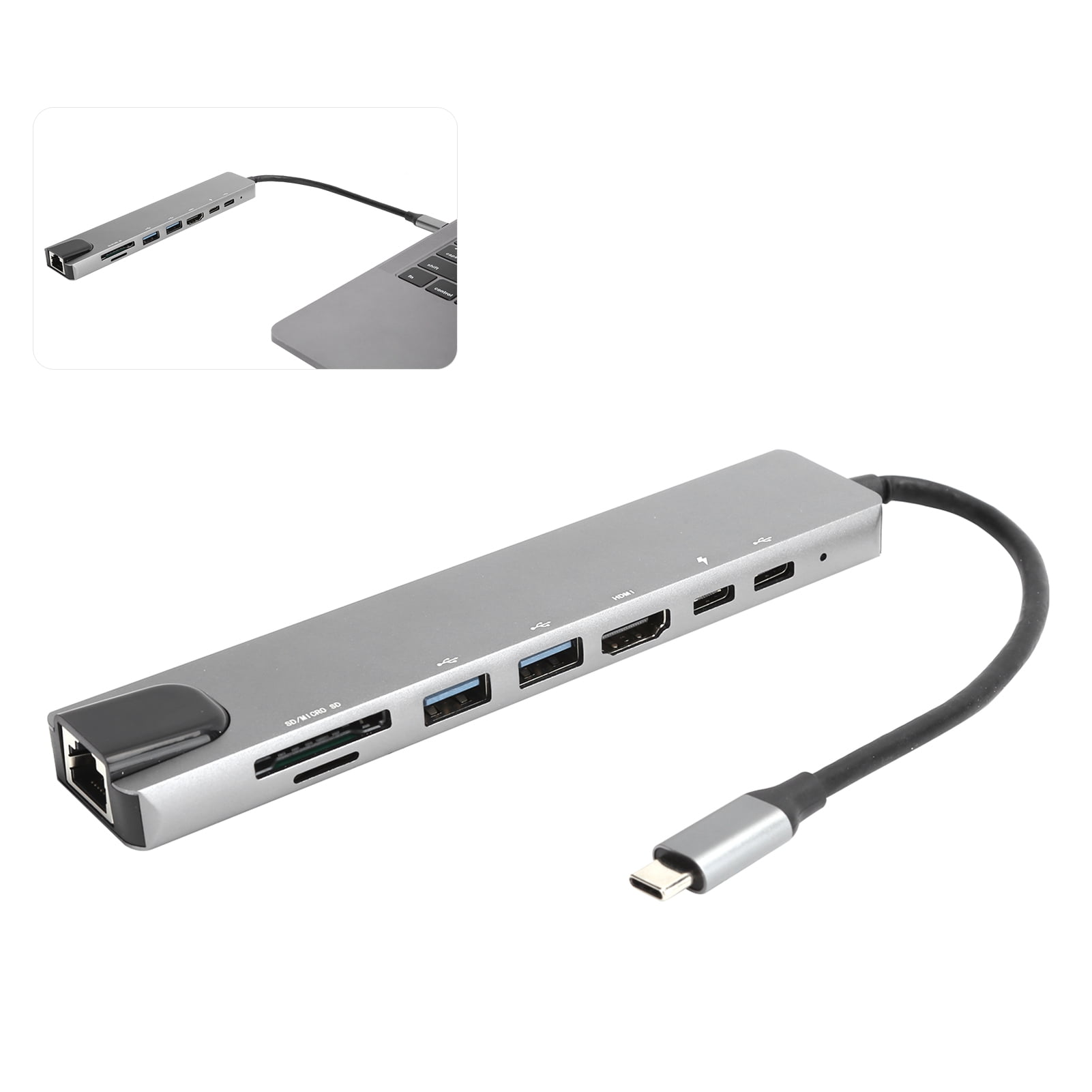 USB-C to HDMI VGA DP 1080P USB3.0x2 USB-Cx2 PD PC Female Adapter For Macbook 