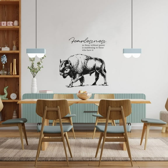 Fearlessness Yak Motivation Quote Animal Animals Life Quotes Wall Sticker Art Decal for Girls Boys Room Bedroom Nursery House Fun Home Decors Stickers Wall Arts Vinyl Decoration Size (28x30 inch)