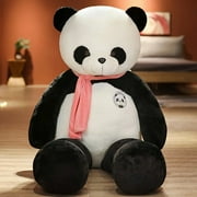 80/100cm Kawaii Big Giant Scarf Panda Bear Plush Toys Stuffed Animal Doll Pillow Huggable Cartoon Dolls Girls Lover Gifts about 100cm pink