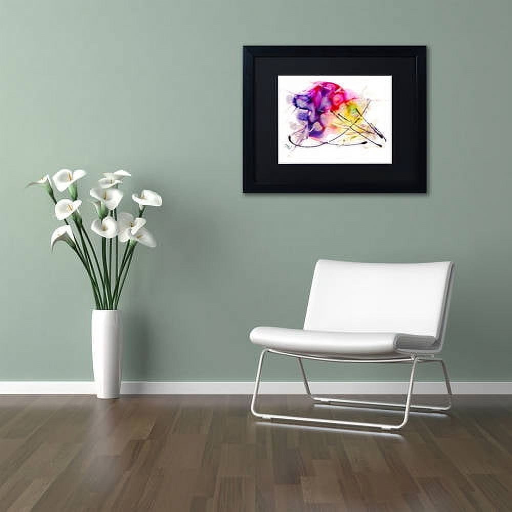 Trademark Fine Art "Abstract 08" Canvas Art by Mako, Black Matte, Black Frame