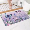 thumbnail image 4 of Purple Butterfly Flower Butterfly Pattern Bathroom Rugs Mat,Non Slip Microfiber Bathroom Rug,Rubber Backing,Soft Bathroom Mats for Bathroom Floor,Tub and Shower,17x30in(43x75cm), 4 of 5
