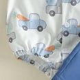 thumbnail image 6 of Yindaity Toddler Baby Boy Easter Outfits Short Sleeve Dress Shirt with Bowtie + Suspender Shorts Summer Suits Set(Blue,0-3 Months), 6 of 8
