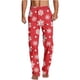 thumbnail image 2 of Puntoco Pantalones de pierna recta con diseño de estampado fino para dormir en casa para hombre Pantalones casuales para hombre, 2 of 5