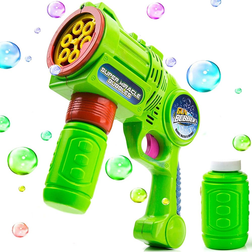 2 x Bubble Gun Flashing LED Bubble Machine with Music Kids Outdoor Garden Toy 