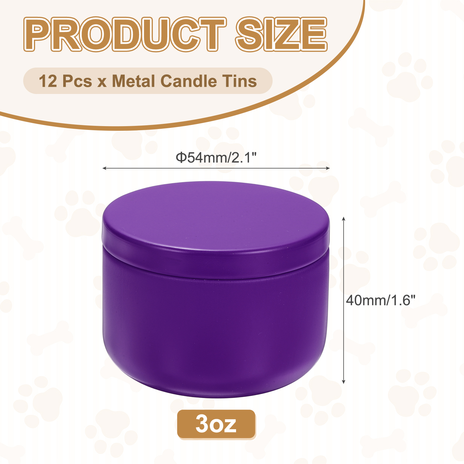 3oz Candle Tins, 12pcs Metal Candle Tins Jars with Lids Round Empty Tin Can Containers Bulk for Storage Tea and Making DIY Arts Crafts Christmas Gifts, Purple