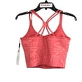 thumbnail image 2 of $49 Calvin Klein Women Strappy-Back CK Allover Sports Lined Bralette, Orange, S, 2 of 5
