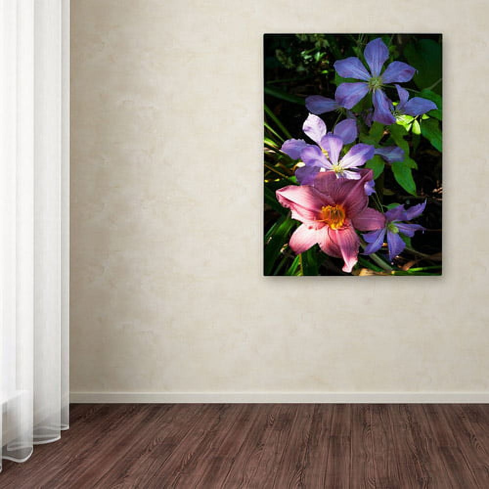 Trademark Fine Art "Clematis and Lily" Canvas Art by Kurt Shaffer