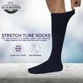 thumbnail image 3 of Diamond Star Men’s Tube Socks – Premium Cushioned Cotton Over the Calf Athletic Knee High Socks (Navy - 6 Pairs 31 inches Big & Tall Over The Calf Socks Fit Size 13-16), 3 of 8
