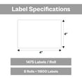 thumbnail image 3 of MMBM Direct Thermal Labels, 4x4 Inch, 8 Rolls, 1475 Labels/Roll, 3 Inch Core, Perforated, Works with Zebra, Sato, Datamax, Intermex, Honeywell and many other Label Printers, 3 of 8