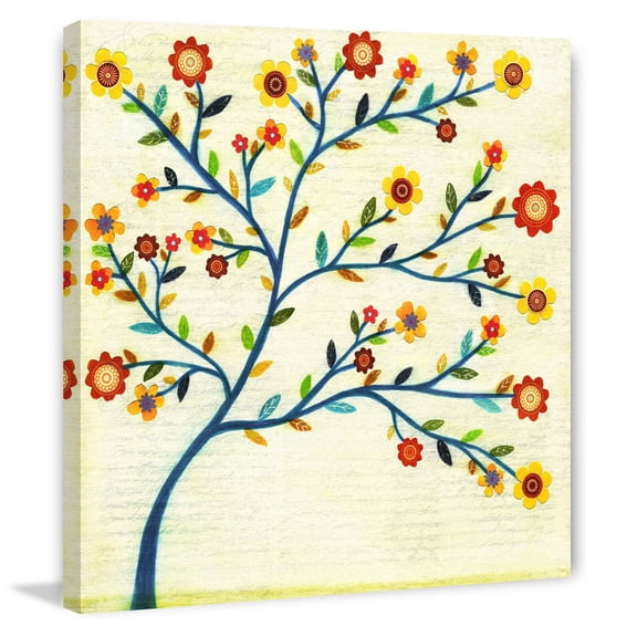 Marmont Hill "Indigo Tree" by Sascalia Painting Print on Wrapped Canvas