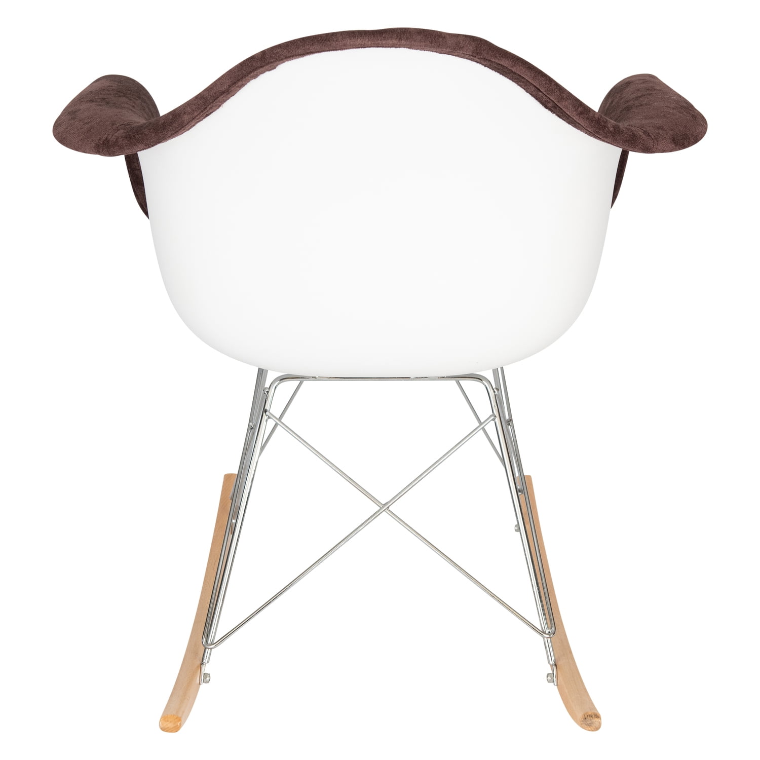 Retro Rocking Chair Velvet Eiffel Base - Elegant Accent Chair for Living Room, Bedroom, Nursery