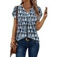 thumbnail image 2 of KISSMODA Womens Floral Tunic Top Short Sleeve Shirts Loose Fit Summer Tops, 2 of 4
