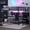 Black 45, variant on Queen Size Loft Bed with L-Shaped Desk and USB, Metal Loft Bed with Wardrobe and Adjustable Shelf, High Loft Bed with LED for Teens Adults, White