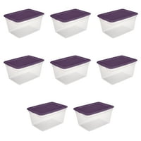 8-Case Sterilite 58 Qt./55 L Storage Box (Moda Purple)