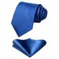 thumbnail image 5 of HISDERN Mens Solid Color Ties Formal Satin Necktie and Pocket Square Set Classic Tie & Handkerchie, 5 of 7