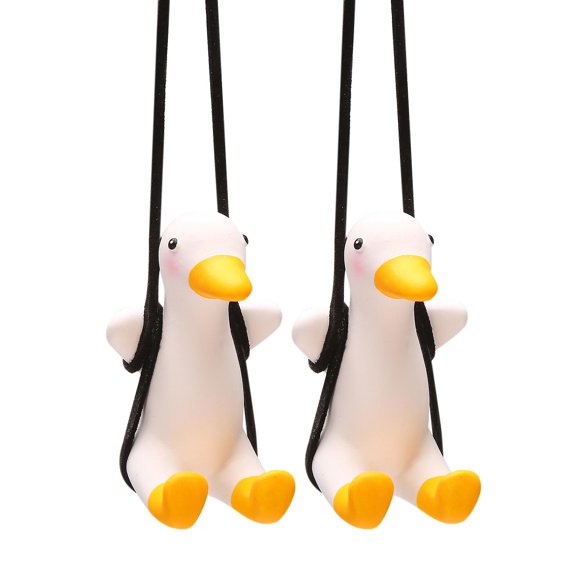 2pcs Swinging Duck Car Hanging Ornament Swing Duck Mirror Cute Gift