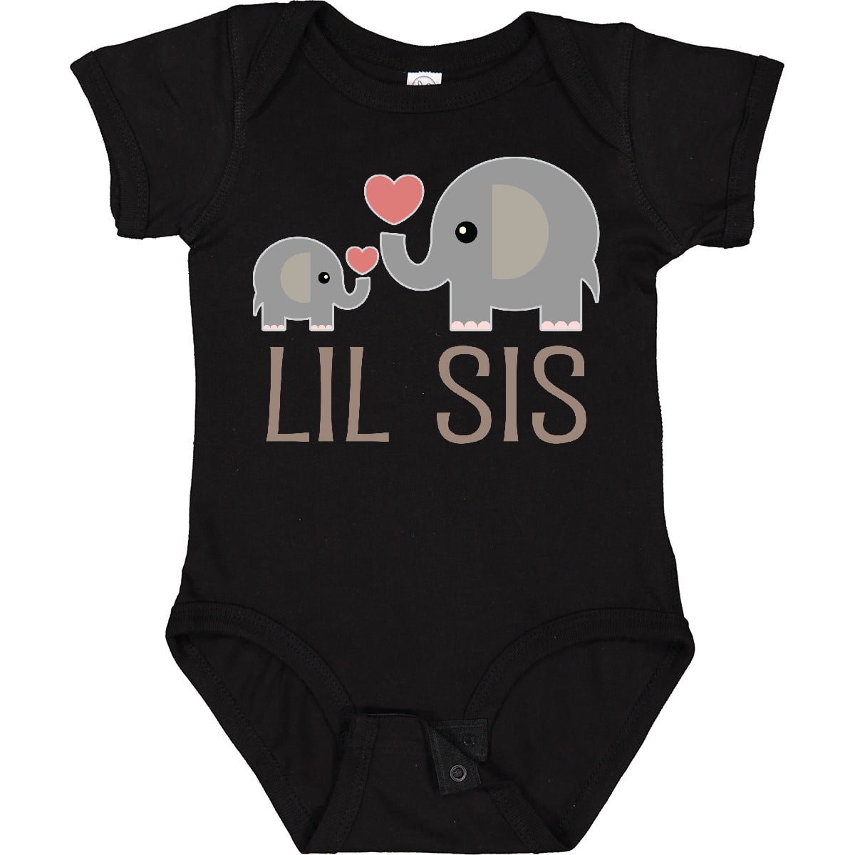 Inktastic Little Sister Elephant Girls Baby Bodysuit