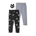 thumbnail image 1 of Young Hearts Girls Printed and Solid Leggings with Scrunchie, 2-Pack, Sizes 4-16, 1 of 3