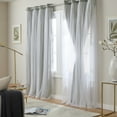 thumbnail image 2 of TOWN & COUNTRY LUXE Talia Double Layer Indoor Curtains, Sheer and Room Darkening Blackout, Grommet Top, Energy Efficient, 2-Pack Set, 52"x108", Soft Grey, 2 of 11