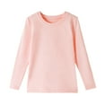 thumbnail image 3 of HILEELANG Girls 100% Cotton Long Sleeve T-Shirt 4-Pack, Blue Pink Green Yellow, Casual Everyday Tops, Size 13-14, 3 of 11