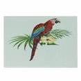 thumbnail image 1 of Bird Print Cutting Board, Tropical Macaw Parrot on an Exotic Palm Leaves and Hibiscus Branch Summer Art, Decorative Tempered Glass Cutting and Serving Board, in 3 Sizes, by Ambesonne, 1 of 2