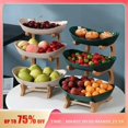 thumbnail image 2 of Table Plates Dinnerware Kitchen Fruit Bowl with Floors Partitioned Candy Cake Trays Wooden Tableware Dishes B-1, 2 of 6