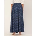 thumbnail image 4 of Moomaya Printed Maxi Skirt, Women's Elastic Waist Flowy Summer Long Skirt, 4 of 9