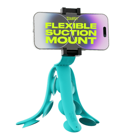 Image of Tenikle PRO Bendable Suction Cup Tripod Mount for Phone & Camera | as Seen on Shark Tank | Universal | Teal