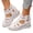 White, variant on Women's Zip Up High Top Platform Wedge Sandals Closed Toe Cut Out Non Slip Lightweight Hiking Sandal for Summer Black Size 9