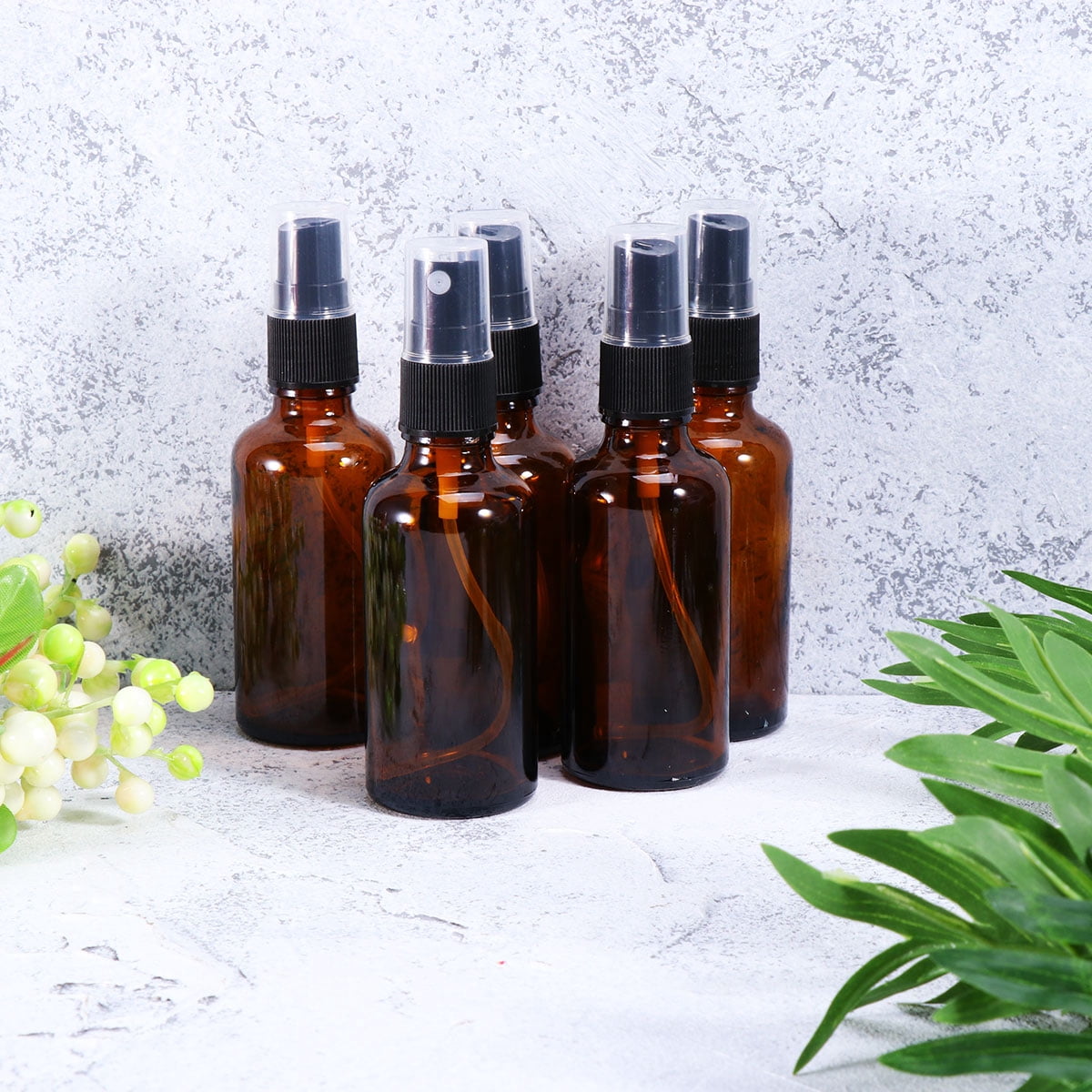 HEMOTON 12pcs 50ml Portable Dispensers Bottle Liquid Bottle Brown Empty Spray Bottle Refillable Mist Bottles for Travel