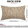 thumbnail image 3 of Brown Floral Block Print Lumbar Pillow Covers 12x20 Inch Set of 2, Vintage Flower Brown Beige Decorative Rectangle Throw Pillow Cases Outdoor Rustic Farmhouse Cushion Covers Sofa Couch Bed Decor, 3 of 6