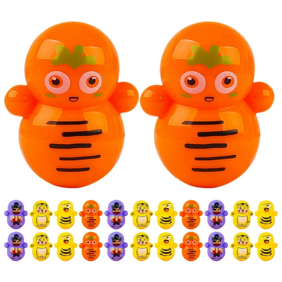 50pcs Miniature Cartoon Tumbler Toys Table Decoration Kids Funny Tumbler Mini Wobbler Toys