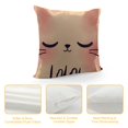 thumbnail image 4 of Rectangle Pillow Cover Pink Smile Kitten Cat Face Meow,Decorative Pillowcase for Sofa/Couch/Bedroom/Living, 4 of 5