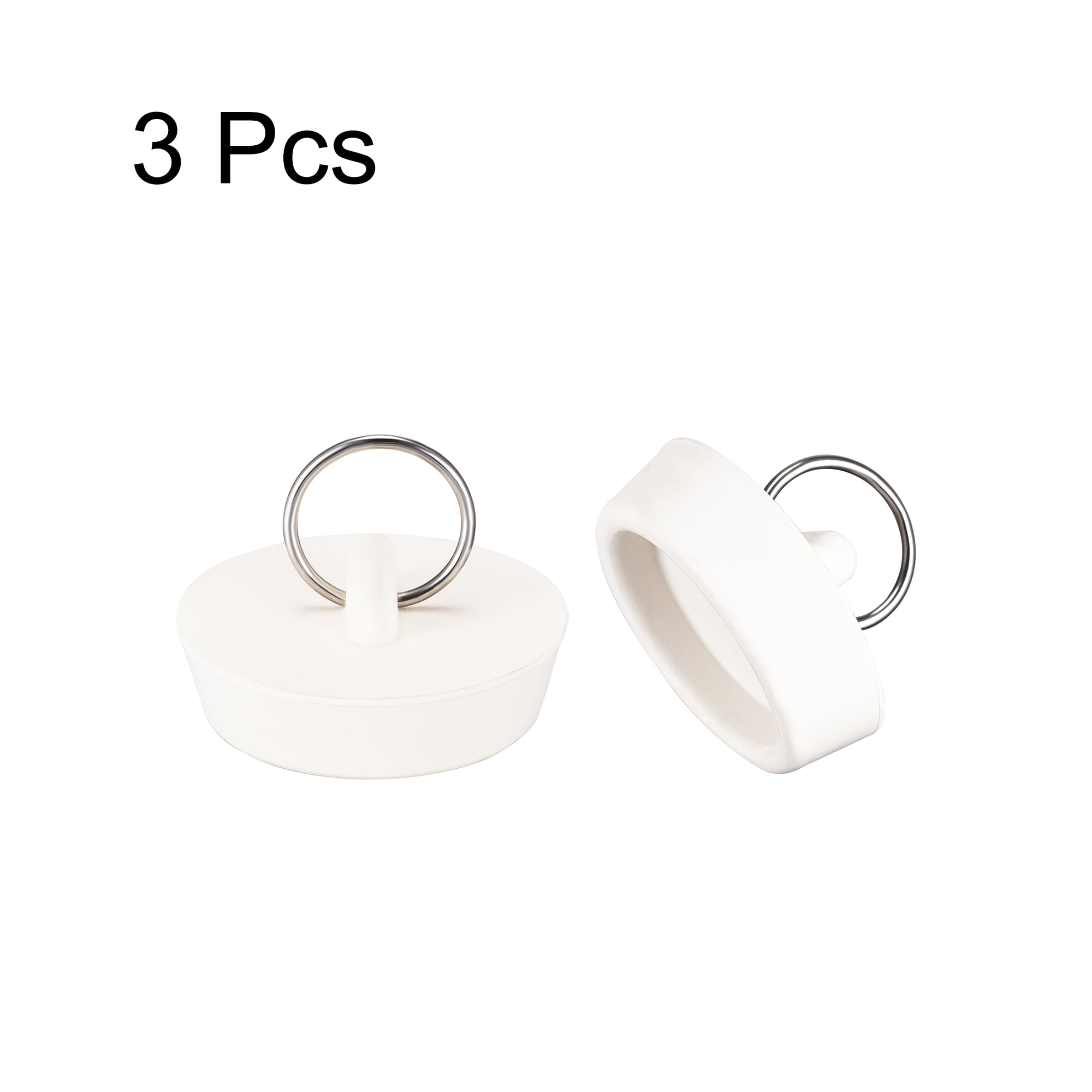 ZYAMY 4pcs White Drain Stopper, Rubber Sink Stopper Plug with Hanging Ring Laundry Bathroom Sink Bathtub Drains Washroom Kitchen Supplies 4 Sizes