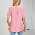 thumbnail image 3 of Birdeem Womens V- Neck Hollow Out Recreational Short Sleeve Tops, 3 of 8