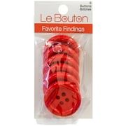 Favorite Findings Red 1 3/8" 4-Hole Big Buttons, 6 Pieces
