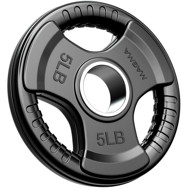 MAGMA Virgin Rubber 2-Inch Cast Iron Olympic Grip Plates, for Strength Training, Weightlifting, Muscle Toning, Weight Loss & Crossfit