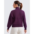 thumbnail image 2 of Sudadera CRZ YOGA SoftAura Half Zip para Mujer Ciruela Magenta, 2 of 5