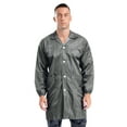 thumbnail image 3 of Hansber Unisex Workshop Uniform Resistant Work Coat Long Sleeve Dustproof Lab Jacket with Cuff Grey M, 3 of 6