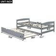 thumbnail image 5 of EUROCO Twin Size Platform Bed Frame with Trundle, Low Profile Easy Assembly Daybed for Kids Teens Bedroom, Gray, 5 of 11