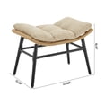thumbnail image 5 of Benson Modern 3-Piece Patio Rocking Chair with Ottoman and Table in Cream, 5 of 18